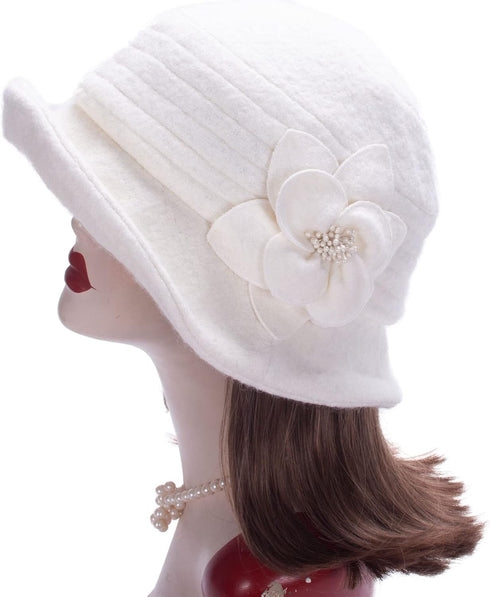 Lawliet Womens 1920s Winter Wool Cap Beret Beanie Cloche Bucket Hat A299...