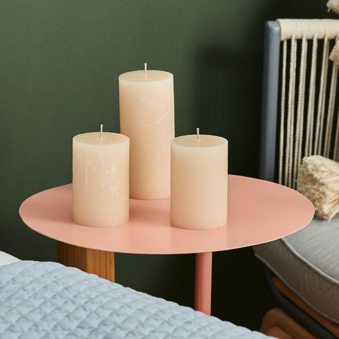 Simply Soson 3x6 inch Ivory Pillar Candles Set of 3, Rustic Texture, Unscented Ivory Candles, Dripless Candles, 3 inch Pillar Candles Ideal as Wed...