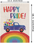 Rainbow Garden Flag Rainbow Truck Vertical Double Sided Happy Pride Flag LGBT Lesbian Gay Transgender Pansexual Flag Farmhouse Yard Outdoor Lawn D...