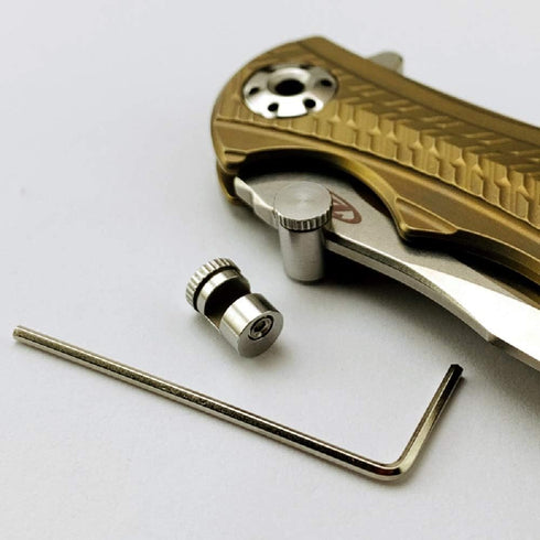 edcfans 3 Pack Thumb Stud Replacement for Buck 110 Knife with Hex Wrench (Black+Sliver+Brass)...