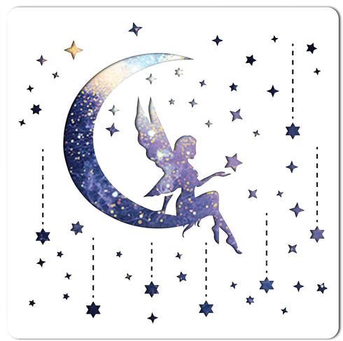 GORGECRAFT Moon Goddess Logo Stencil Reusable Star Wall Painting Template Large 11.8x11.8 Inch DIY Home Signs for Painting on Wood, Scrapbook, Wal...