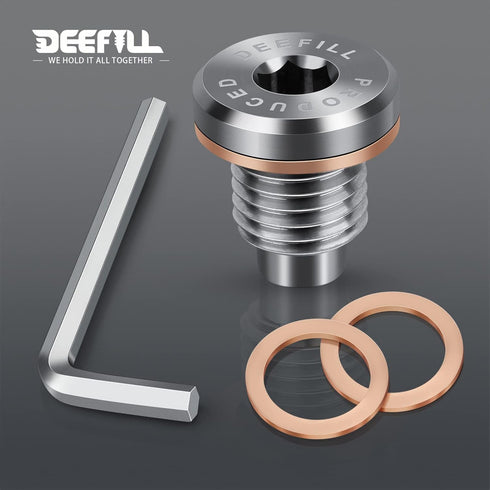 Magnetic Stainless Steel Crankcase Engine Oil Drain Plug with Copper Washer Fit for CR250 CR480, Polaris RZR Sportsman Ranger Scrambler, Kawasaki,...