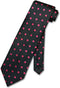 Vesuvio Napoli NeckTie BLACK w HOT PINK FUCHSIA Polka Dots Design Men's Neck Tie...