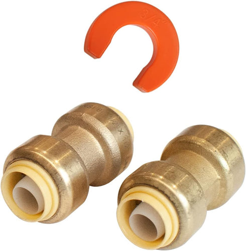 1/2" Straight Coupling U008LF with Disconnect Clip - Push to Connect Plumbing Supplies - Lead-free Brass Fittings for Copper, PEX, CPVC, HDPE and ...