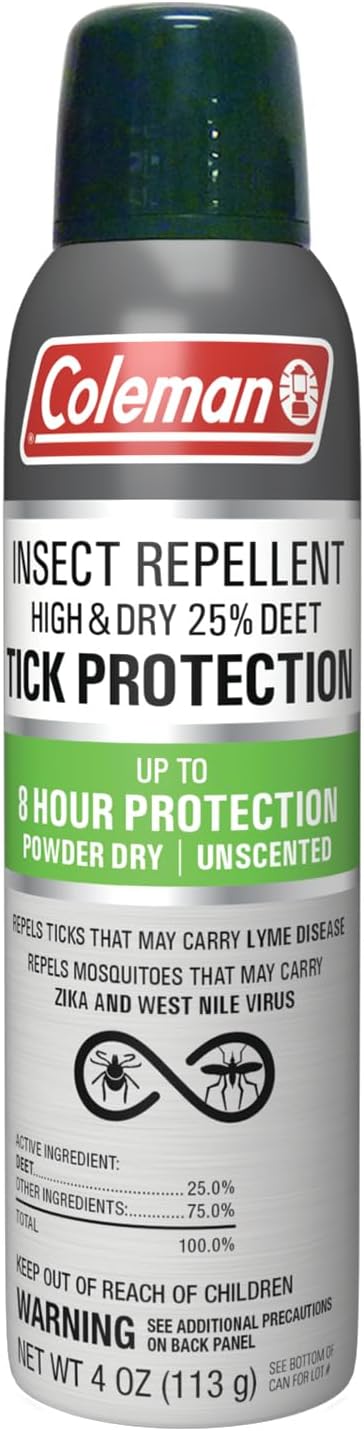Coleman Tick Repellent Spray - 25% DEET Insect Repellent Spray offers strong protection against ticks and mosquitoes, ideal for camping, hiking an...
