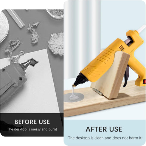 Folding Wooden Hot Glue Gun Holder Hot Glue Gun Stand Hot Glue Gun Rack Hot Glue Gun Base Hot Glue Gun Organizer for Craft Room Small...