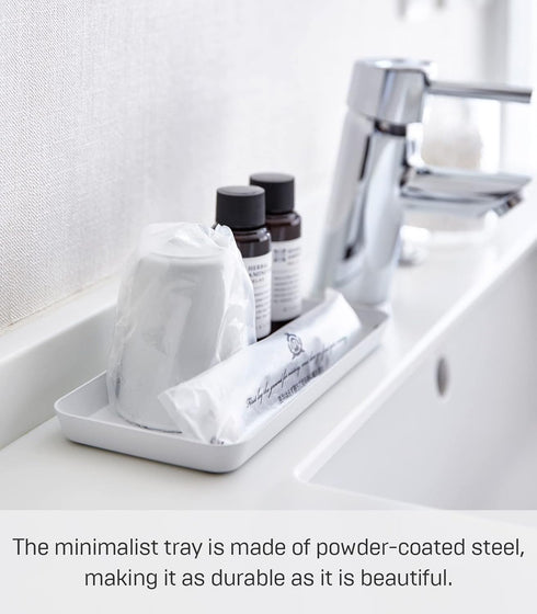 Yamazaki Home Space Saving Vanity Tray | Steel, Flat, White...