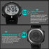 Mens Women Digital Watch Big Dial Light LED Swim Waterproof Rubber Band Alarm Black LED Watches 50MM...
