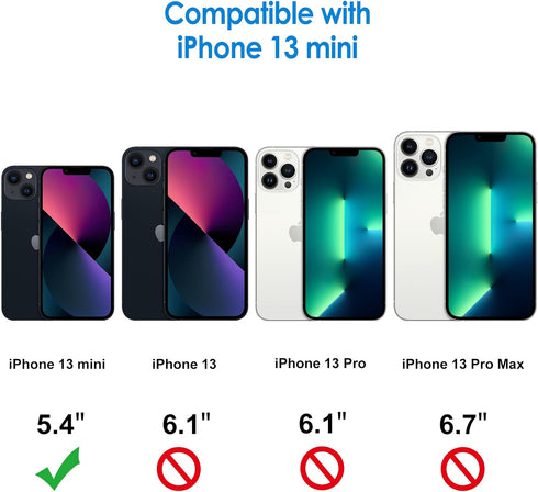 JETech Case for iPhone 13 Mini 5.4-Inch, Non-Yellowing Shockproof Phone Bumper Cover, Anti-Scratch Clear Back (Black)...