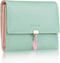 FT FUNTOR RFID Wallets for Women, Leaf Card Holder Trifold Ladies Wallets Coins Zipper Pocket with ID Window Green...