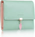 FT FUNTOR RFID Wallets for Women, Leaf Card Holder Trifold Ladies Wallets Coins Zipper Pocket with ID Window Green...