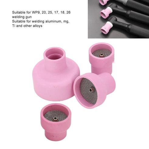 TIG Welding Cup, Ceramic Welding Cup Ceramic TIG Cup Kit Set 12# 14# 16# 24# 2.4mm Center Hole Inner Dia for Welding Equipment...