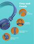 iClever Kids Bluetooth Headphones LED Light Up with Safe Volume, 25H Playtime, Stereo Sound Mic, Bluetooth 5.0, Foldable, On Ear Kids Wireless Hea...
