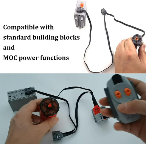 Power Functions Extension Wire Cord Connectors 19.69inch 50cm Compatible with legoeds MOC Motor 8886 8871 8870 LED Light Link Line 8869 Switch for...
