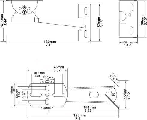 WiTi Stainless Steel Corner and Pole Mount Bracket for Surveillance Camera, Extension Arm Holder for CCTV IP WiFi Battery Cameras, Security Survei...