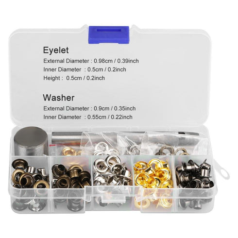 Eyelet Grommet Set for Leather Craft Clothes Sewing Accessories with Setting Tools and Storage Box for Fabric Tarps Curtains(5mmx220pcs)...