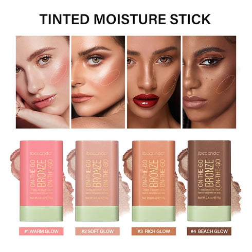 Multi-Use Makeup Blush Stick, Beauty Tinted Solid Blush Stick,Facial Contouring Highlight & Brighten Face Stick, Waterproof Moisturizer Stick, Sui...
