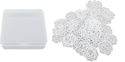 Paperclips Set, Metal Decorative Exquisite 50pcs Flower Paper Clips Cute for Office for Scrapbooking (White)...