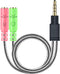MillSO Headphone Mic Splitter, 3.5mm Headset Adapter (Microphone + Audio) 2 TRS Female to TRRS Male CTIA Stereo Jack Y Cable Compatible for Dual-p...