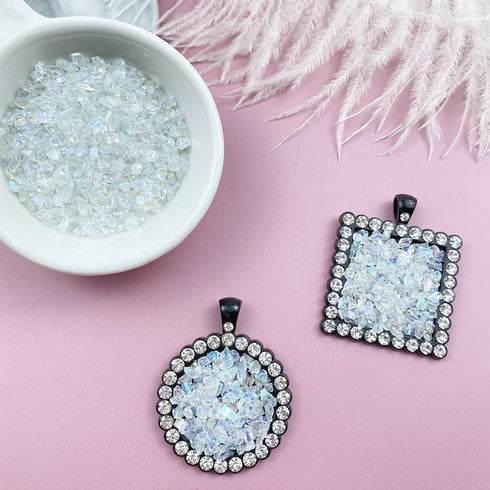 Jmassyang Crushed Glass Irregular Metallic Chips 100g Sprinkles Chunky Glitter for Nail Arts Craft Resin DIY Mobile Phone Case Vase Fillers Jewelr...