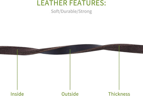 Reopet 4 Feet / 5 Feet / 6 Feet Genuine Leather Small & Medium Dog Leash,Real Leather - (3/8" X 4', Brown)...