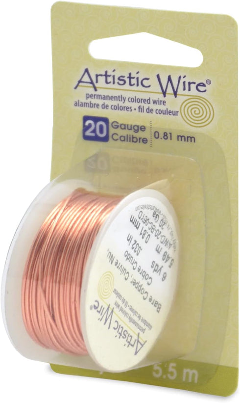 Artistic Wire, 20 Gauge Bare Copper Craft Jewelry Wrapping Wire, 6 yd...