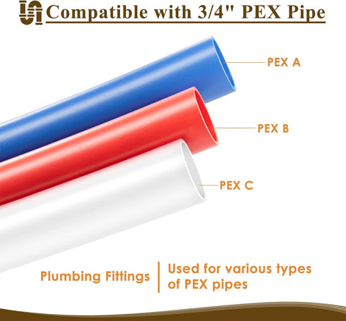 JUWO 3/4" PEX Coupling, PEX Fitting for Plumbing Repairs, Sturdy and Durable Brass Crimp Fitting (5 Pack)...