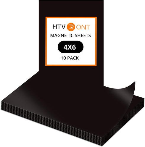 HTVRONT Magnetic Sheets with Adhesive Backing - 10 Pack 4x6 Magnet Sheets with Adhesive,Easy to Cut Flexible Adhesive Magnetic Sheets for Dies Sto...