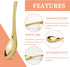 8Pcs Thickened Heavy-Weight Soup Spoons, 18/8 Stainless Steel Asian Soup Spoon Table Spoons Silverware for Soup, Ramen, Pho, Cereal, Ice Cream (Go...