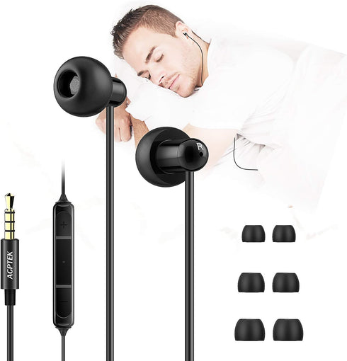 AGPTEK Sleep Earbuds, in-Ear Earphones for Sleeping with 3 Sizes Ultra-Light Soft Silicone, Noise Isolating Headphone Perfect for Sleeping, Insomn...