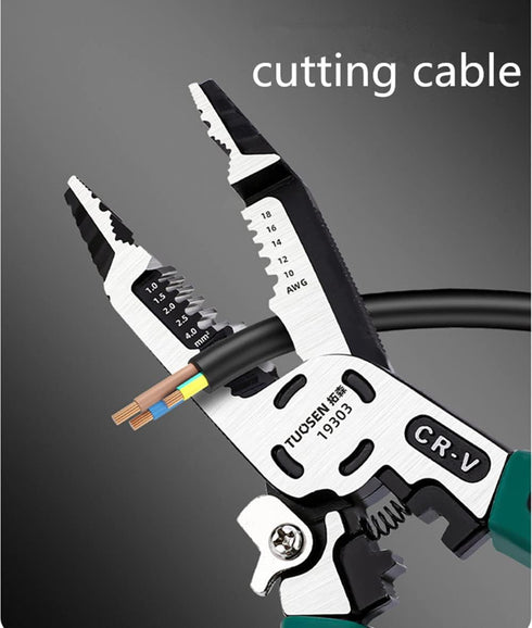 szhdxsy, 10-in-1 Wire Stripper Tool, Wire breaking pliers? Cable cutters, Multi-functional pointed-nose pliers for cable stripping, cutting and te...