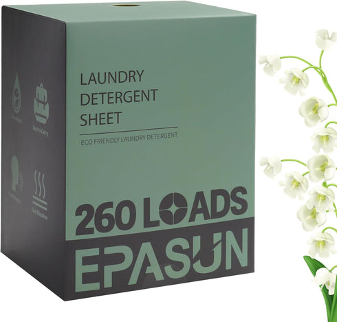 Laundry Detergent Sheets Up To 260 Loads for Lower Cost and Last Longer Use, Fresh Scent Laundry Sheets, Eco-Friendly Liquidless Soap Strips, Plan...