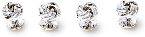 Knot Cufflinks and Studs Tuxedo Set in a Presentation Gift Box & Polishing Cloth...