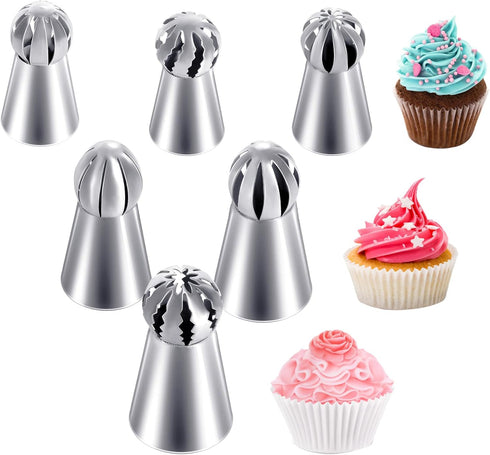 Hofumix Russian Piping Tips Cake Decorating Kit Cake Decorating Tips Buttercream DIY Baking Tools School Prevailing Torch Russian Nozzles Ball Bak...