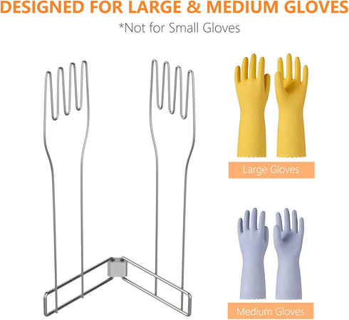 Kitchen Glove Holder,Stainless Steel Glove Rack,Kitchen Vertical Glove Support Multi-Purpose Glove Drain Rack,Collapsible Glove Drying Stand,Rubbe...