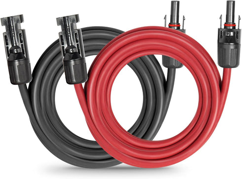 10 AWG Solar Extension Cable 8FT Black + 8FT Red, Ultra Solar Panel Wire Male to Female Tinned Copper Wire for Solar Panel, Automotive, RV, Boat, ...