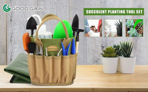 13 Pieces Succulent Tools Kit with Organizer Bag, Gardening Tool Set with Tote,Mini Succulent Garden Tool Kit Succulent Bonsai Planter Set Indoor ...