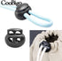 25pcs Spring Cord Lock End Stopper Fastener Slider Toggles Clip Double Hole Round Ball Plastic for Drawstrings Lanyard Paracord Elastic Bungee Sho...