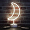 Neon Moon Lights, LED Moon Decor Neon Signs Art Decorations Crescent Night Lights Lamp for Party Supplies, Children Kids Girls Gift-Moon with Hold...
