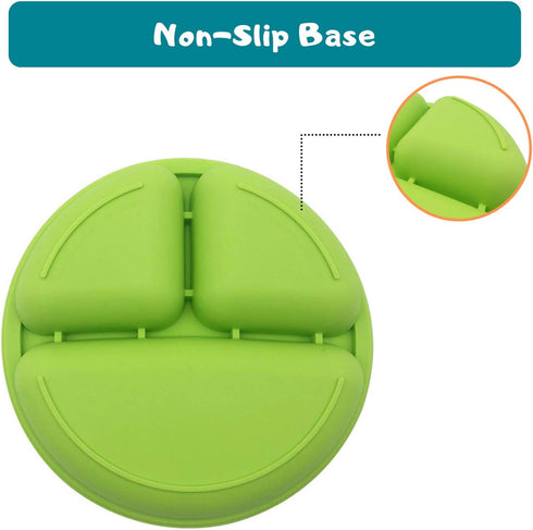 Divided Silicone Plates for Toddlers | BPA Free | Dishwasher, Microwave and Oven Safe | Kids Plates with Dividers (Boys)...