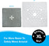 SlipX Solutions 27" Oversize Square Shower Mat, Non-Slip Mat for Elderly & Kids, 100+ Power Grip Suction Cups for Smooth Surfaces, Machine Washabl...