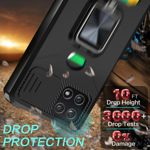 for Galaxy A22 5G/Boost Celero 5G Wallet Detachable Credit Card Holder Screen Protector with Kickstand, 360 Full Body Shockproof Protective Phone ...