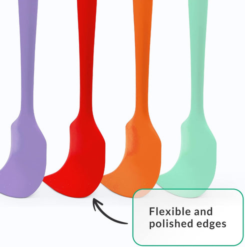 Chef Series 3 Piece Silicone Spatula Set - 600°F Heat Resistant Non Stick Rubber Kitchen Scraper Spatulas for Cooking, Baking, and Mixing – BPA Fr...