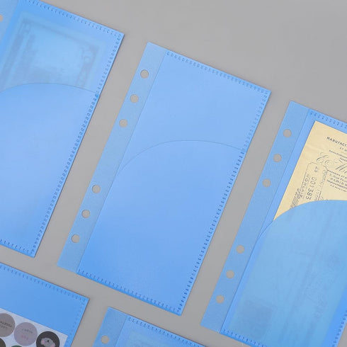 Blue Cash Envelopes A6 Budget Binder Inserts with 2 Pockets 5 Plastic Binder Pockets Planner Inserts for 6 Ring A6 Binders Organizer Notebook Refi...