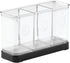 iDesign Forma Decorative Countertop Flatware Organizer - 7.4" x 2.6" x 4.75", Matte Black/Clear...