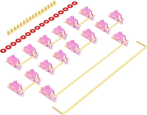 ZugGear DUROCK V2 Screw-in Stabilizers, Miami Vice Pink PCB Mount Stabilizers Mechanical Pink Keyboard Stabilizers V2 (Miami Vice Pink MVP 104 Kit...