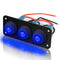 3 Gang 12V 20 Amp Toggle Rocker Switch Panel LED Breaker Waterproof Widely Fits for Auto Automotive Lights Car Marine Boat Yacht, Trailer, Caravan...