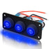 3 Gang 12V 20 Amp Toggle Rocker Switch Panel LED Breaker Waterproof Widely Fits for Auto Automotive Lights Car Marine Boat Yacht, Trailer, Caravan...