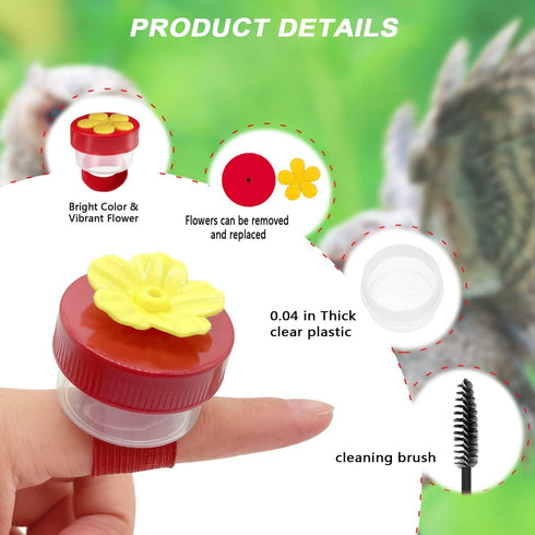 Hand Hummingbird Feeder, 3 Pack Mini Flower Handheld Hummingbird Feeding Tools with Cleaning Brush, Window Humming Wild Bird Feeders for Backyard ...