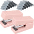 stapler,office Manual stapler,Children's stapler,Including 2660 staples, Capacity 20 sheets (Pink-2P)...